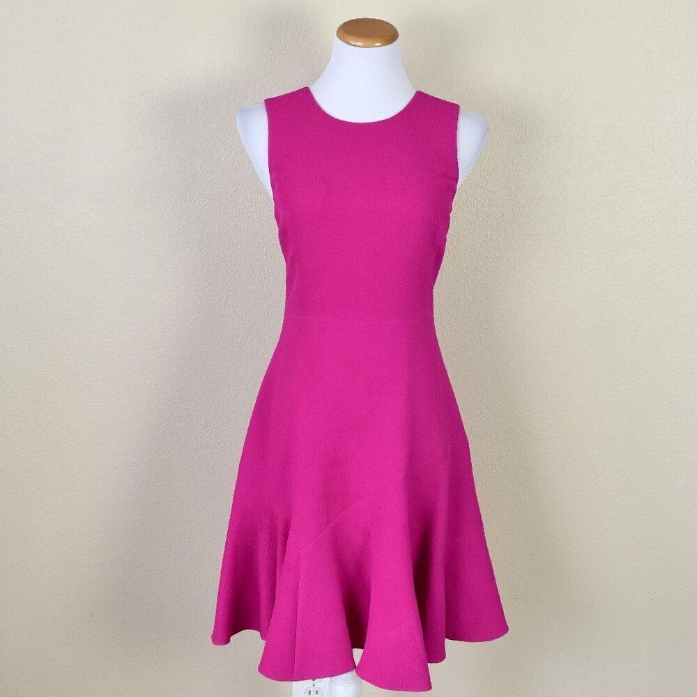 Women's Sleeveless Fuchsia Fit-and-Flare Dress